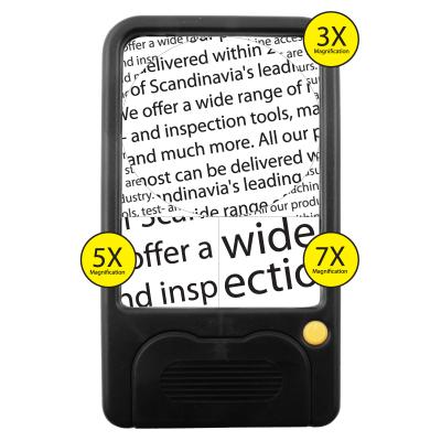 Handheld magnifier 3X/5X/7X with LED light